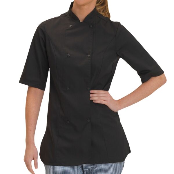 Ladies' Short Sleeve Fitted Chef's Jacket Thumbnail