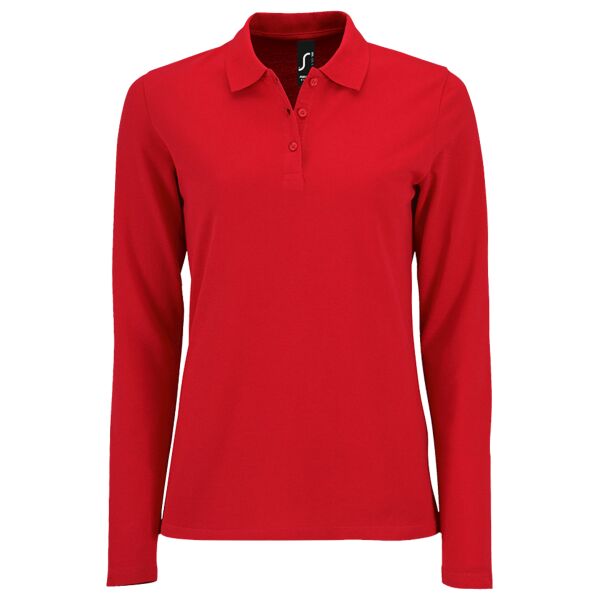 SOL'S Ladies Perfect Long Sleeve Piqué Polo Shirt Thumbnail